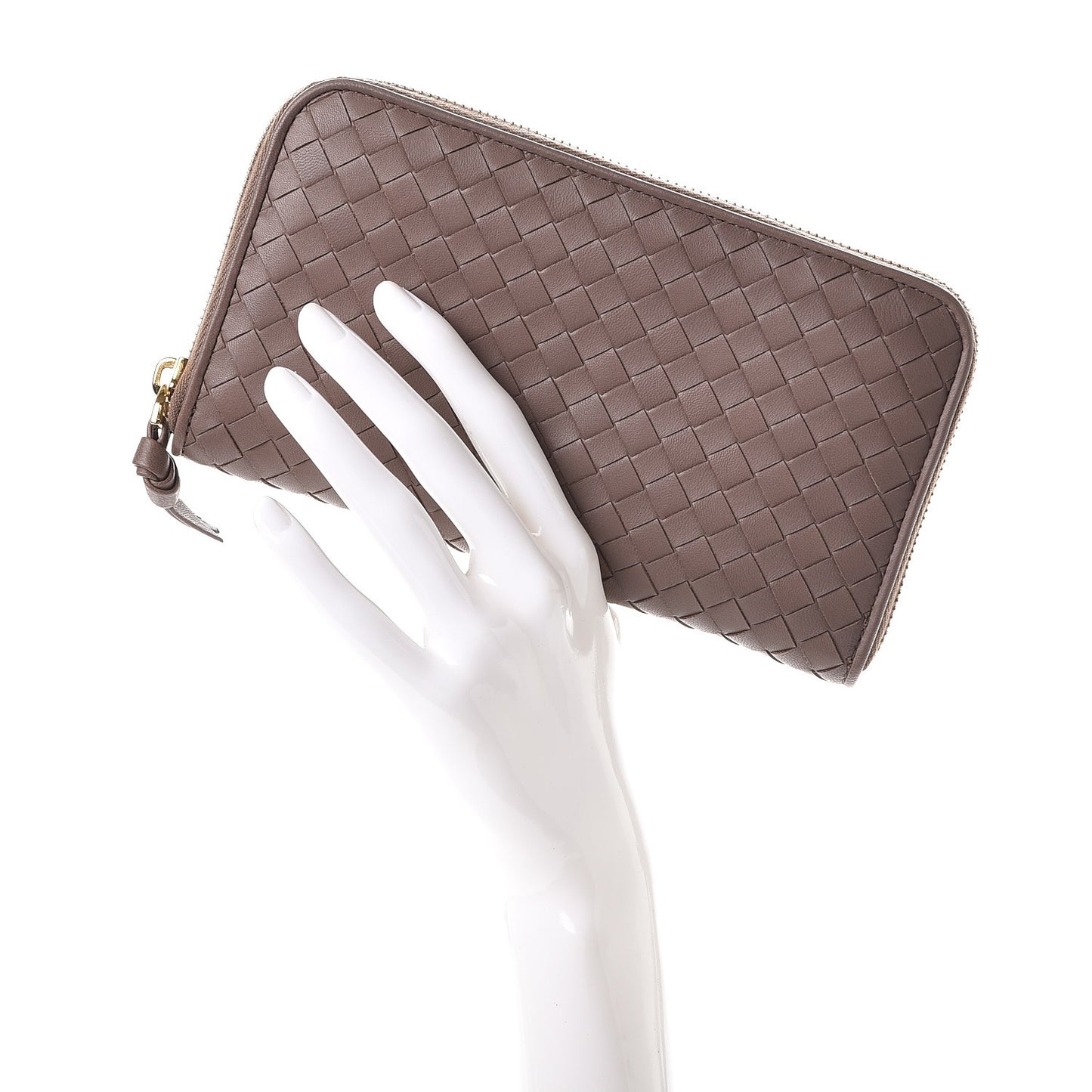 Nappa Intrecciato Zip Around Wallet Elephant