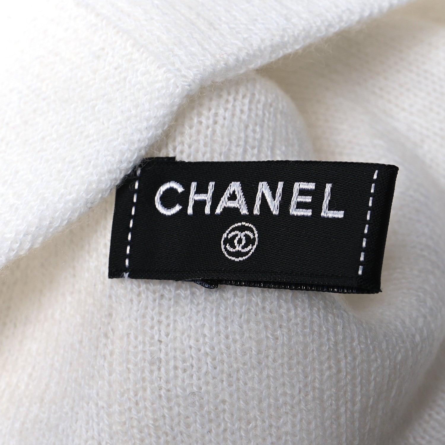Chanel Cashmere Wool CC Beanie Hat White 5 of 5