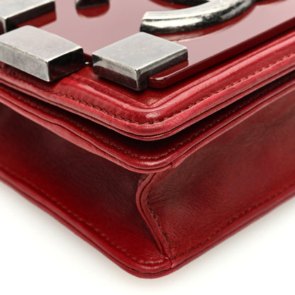 Chanel Lambskin Plexiglass Boy Brick Burgundy 9 of 10