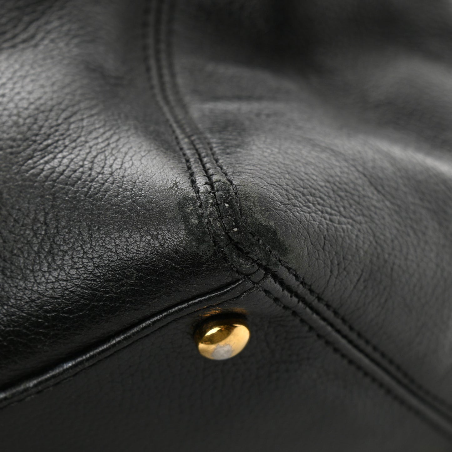 Calfskin Cerf Executive Shopper Tote Black