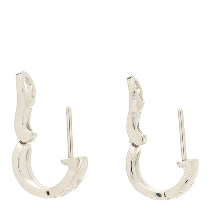 Chanel 18K White Gold Diamond Coco Crush Wide Hoop Earrings 3 of 5