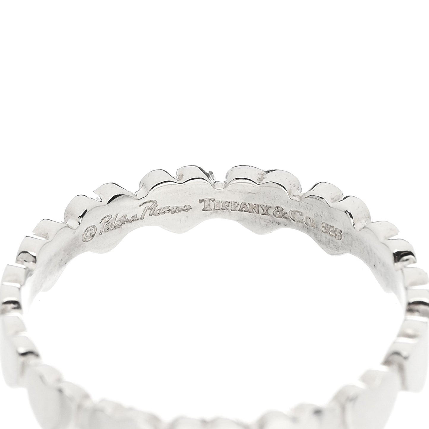 Sterling Silver Paloma Picasso Crown Hearts Band Ring 53 6.5