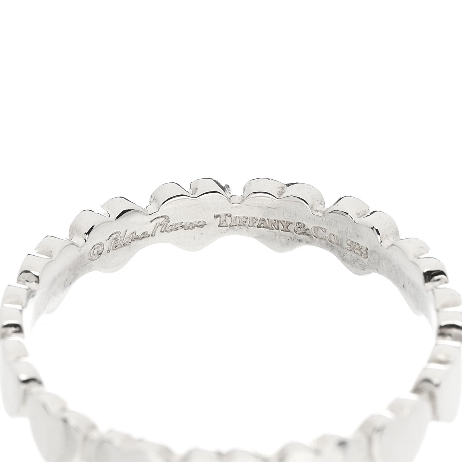 Tiffany Sterling Silver Paloma Picasso Crown Hearts Band Ring 53 6.5 3 of 3