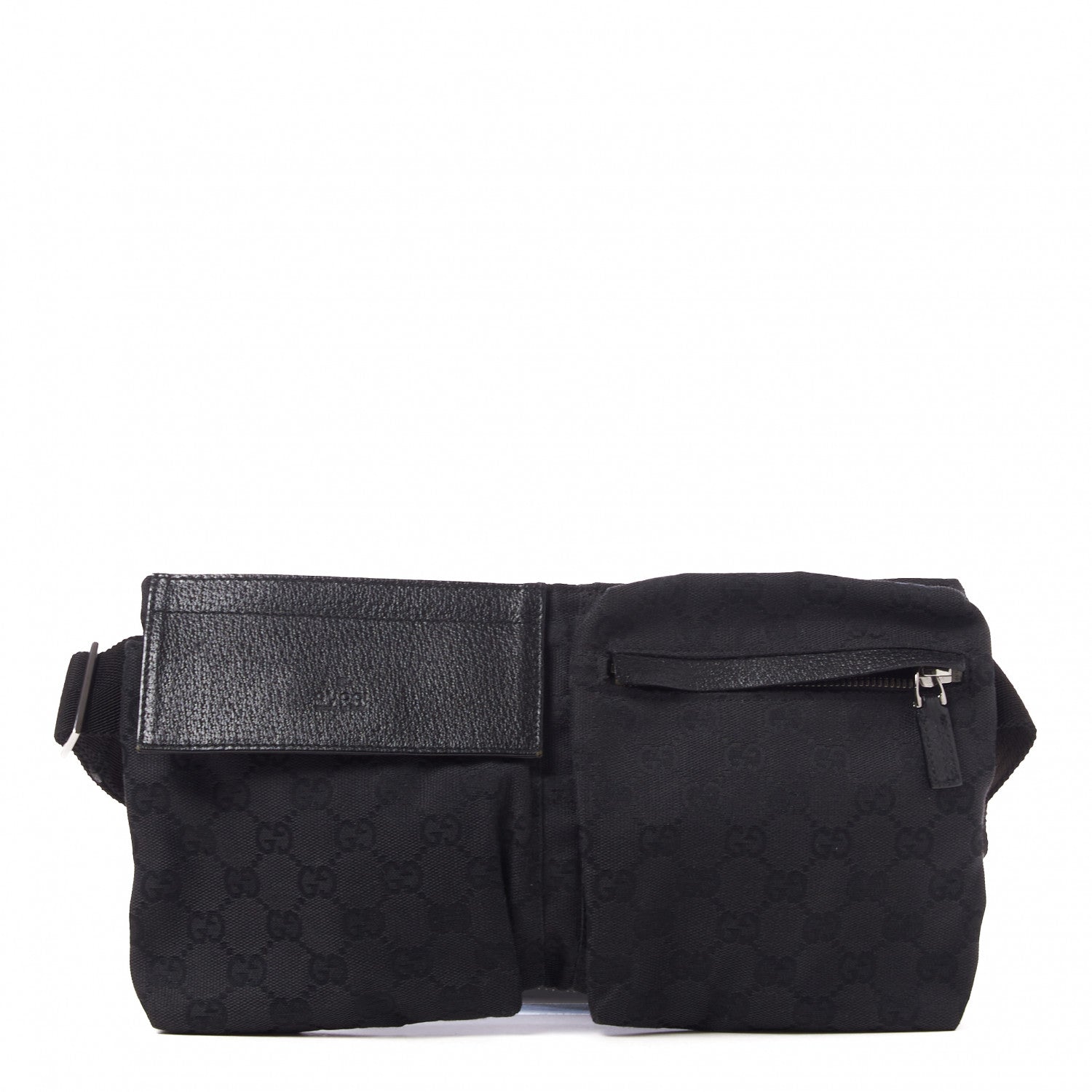 Gucci GG Monogram Double Pocket Belt Bag Black 1 of 7