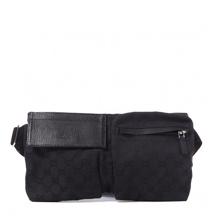 Gucci GG Monogram Double Pocket Belt Bag Black 1 of 7