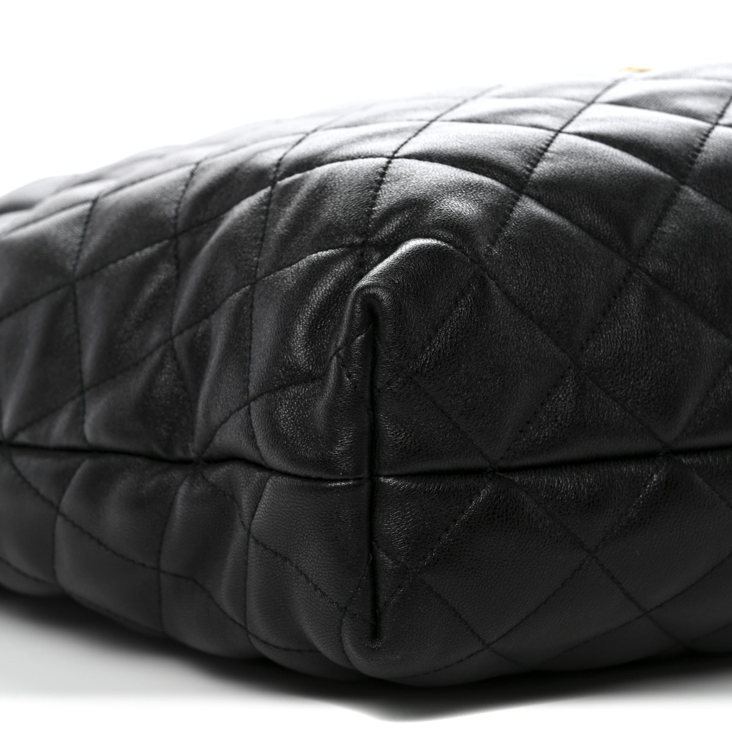 Lambskin Quilted Maxi Icare Shopping Tote Black