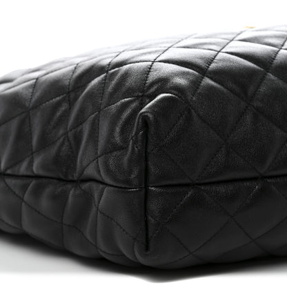 Saint Laurent Lambskin Quilted Maxi Icare Shopping Tote Black 10 of 11