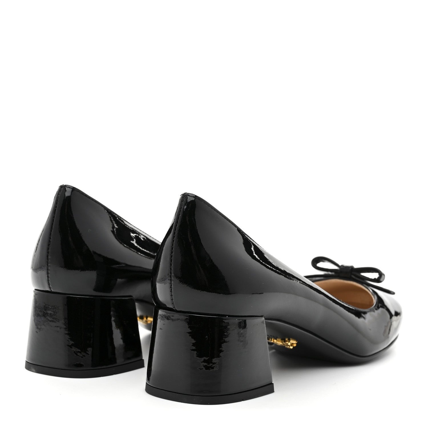 Prada Spazzolato Bow Pumps 37.5 Black 5 of 10