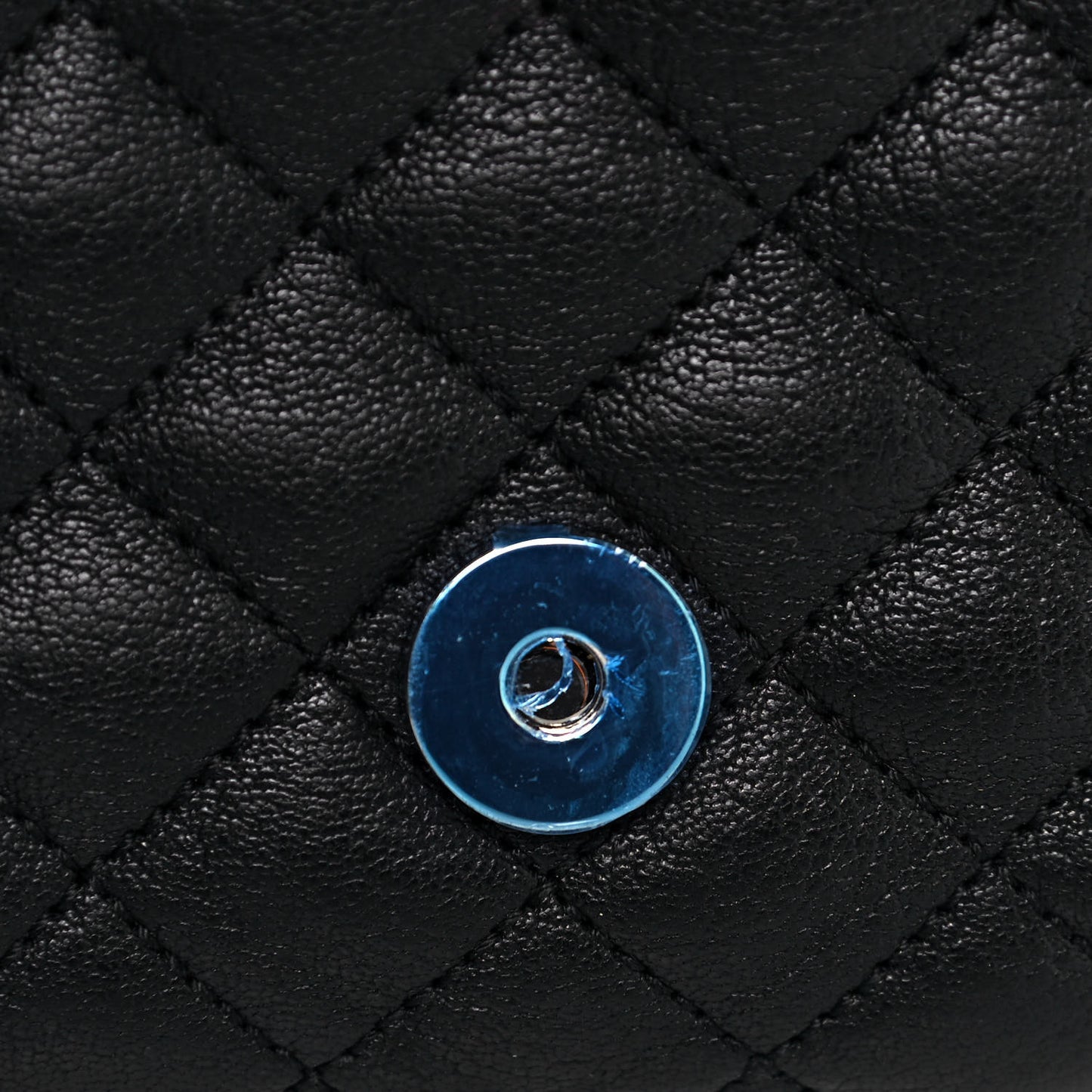 Sheepskin Tri-Quilt Monogram Medium College Bag Black