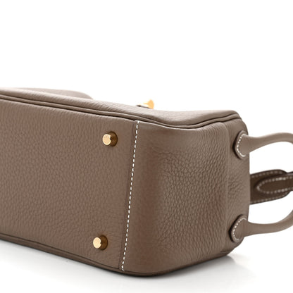 Hermes Taurillon Clemence Mini Lindy 20 Etoupe 10 of 11