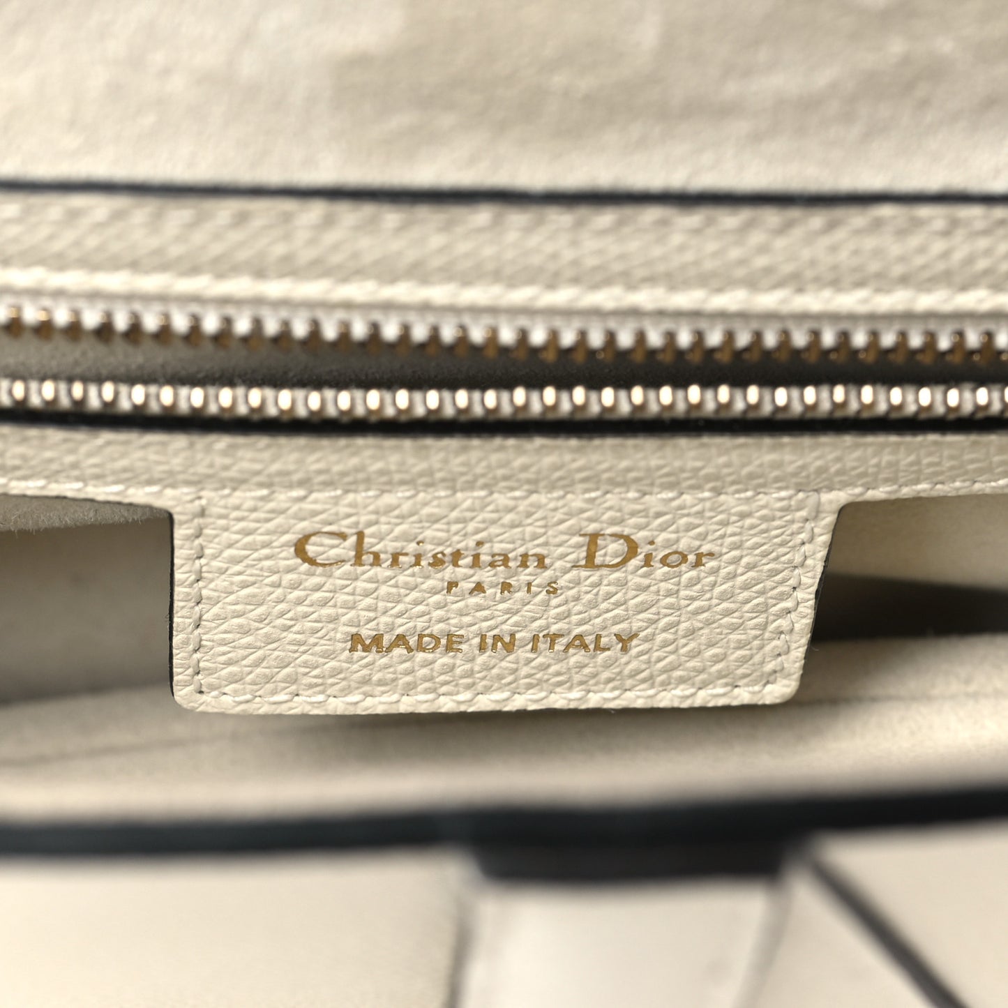 Grained Calfskin Saddle Bag White