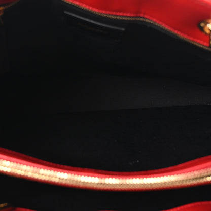 Saint Laurent Grain De Poudre Classic Monogram Shopping Bag Red 5 of 10