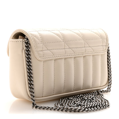 Gucci Calfskin Matelasse Aria Super Mini GG Marmont Shoulder Bag Mystic White 3 of 10