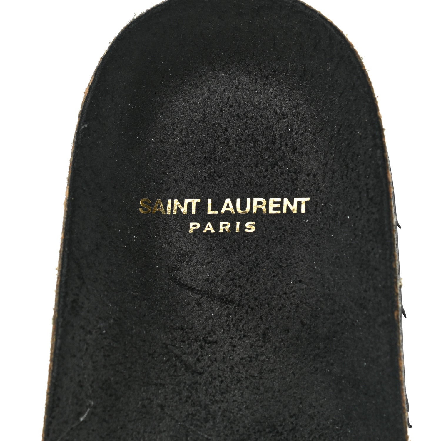 Saint Laurent Calfskin Suede Joan Slide Sandals 38 Black 7 of 9