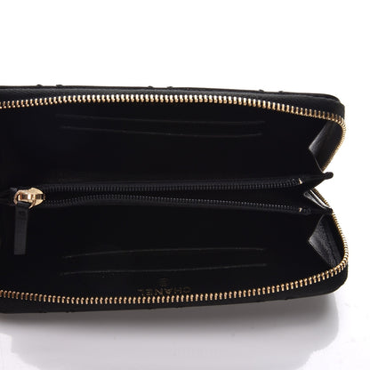 Chanel Lambskin Quilted Medium Zip Around Wallet Black 5 of 9