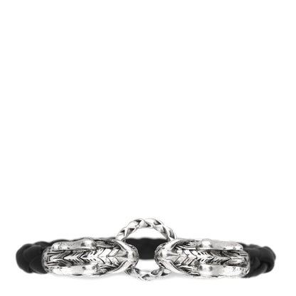 John Hardy Sterling Silver Leather Naga Dragon Legend Bracelet Black 3 of 5