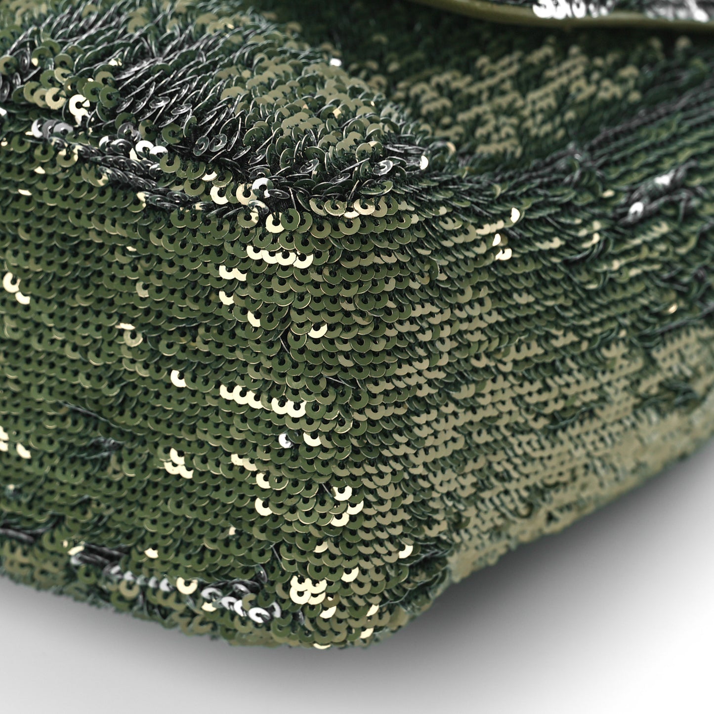Sequin Coco Cuba Medium Single Flap Khaki