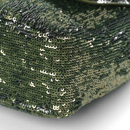 Chanel Sequin Coco Cuba Medium Single Flap Khaki 10 of 10