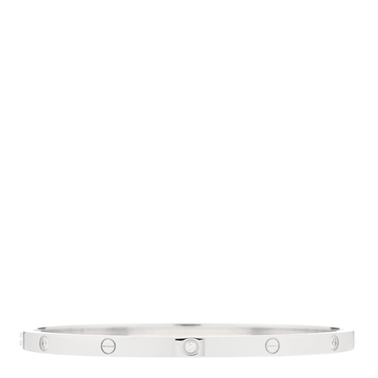 18K White Gold 6 Diamond Small LOVE Bracelet 17
