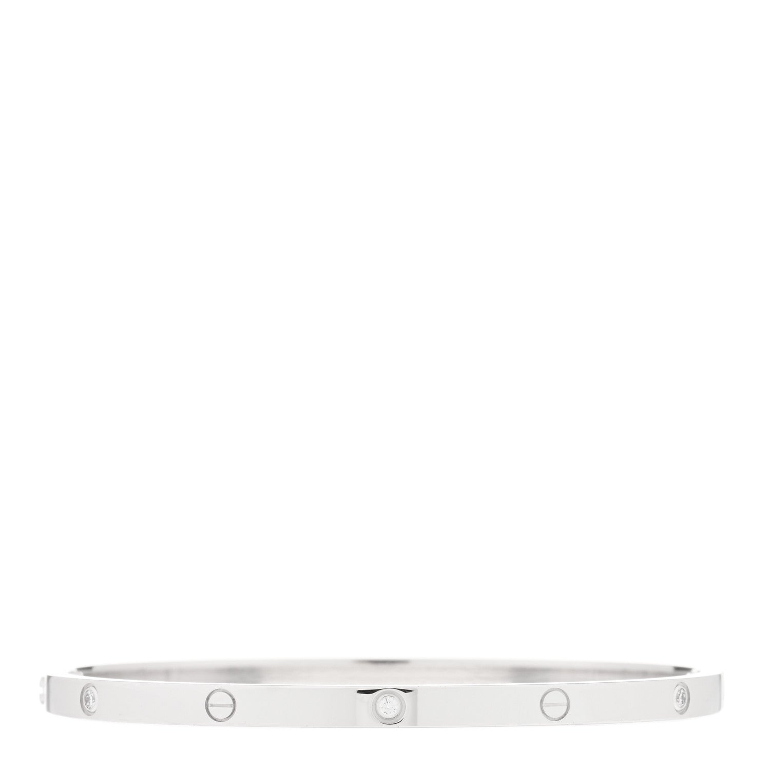 Cartier 18K White Gold 6 Diamond Small LOVE Bracelet 17 2 of 5