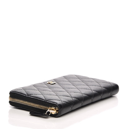 Chanel Caviar Quilted Large Gusset Zip Around Wallet Black 4 of 8