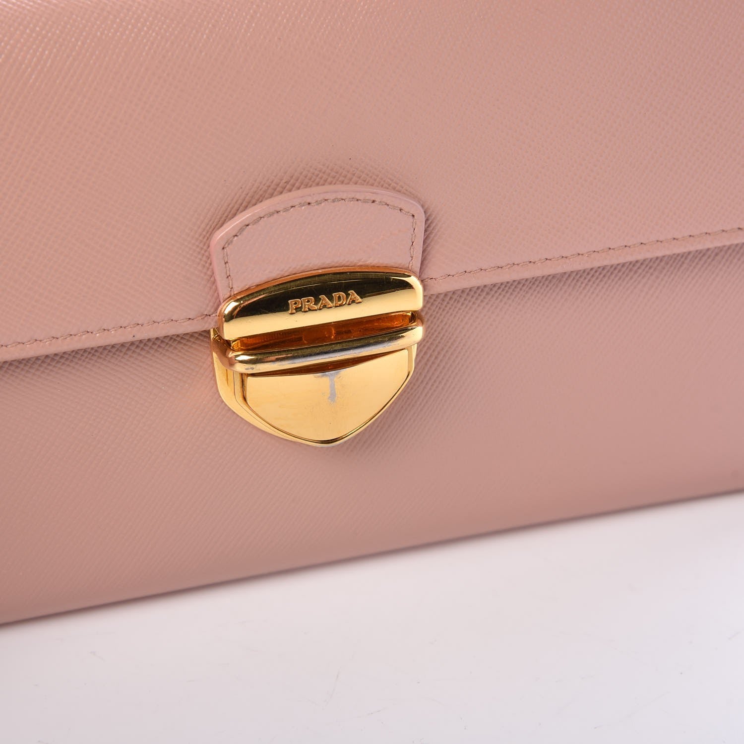 Prada Saffiano Lux Detachable Chain Clutch Wallet Peonia 10 of 11