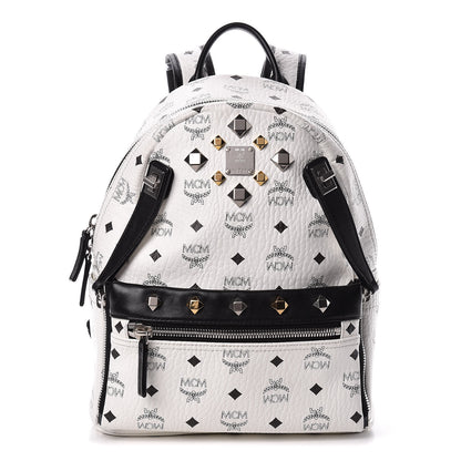 MCM Visetos Studded Small Dual Stark Backpack White 1 of 13
