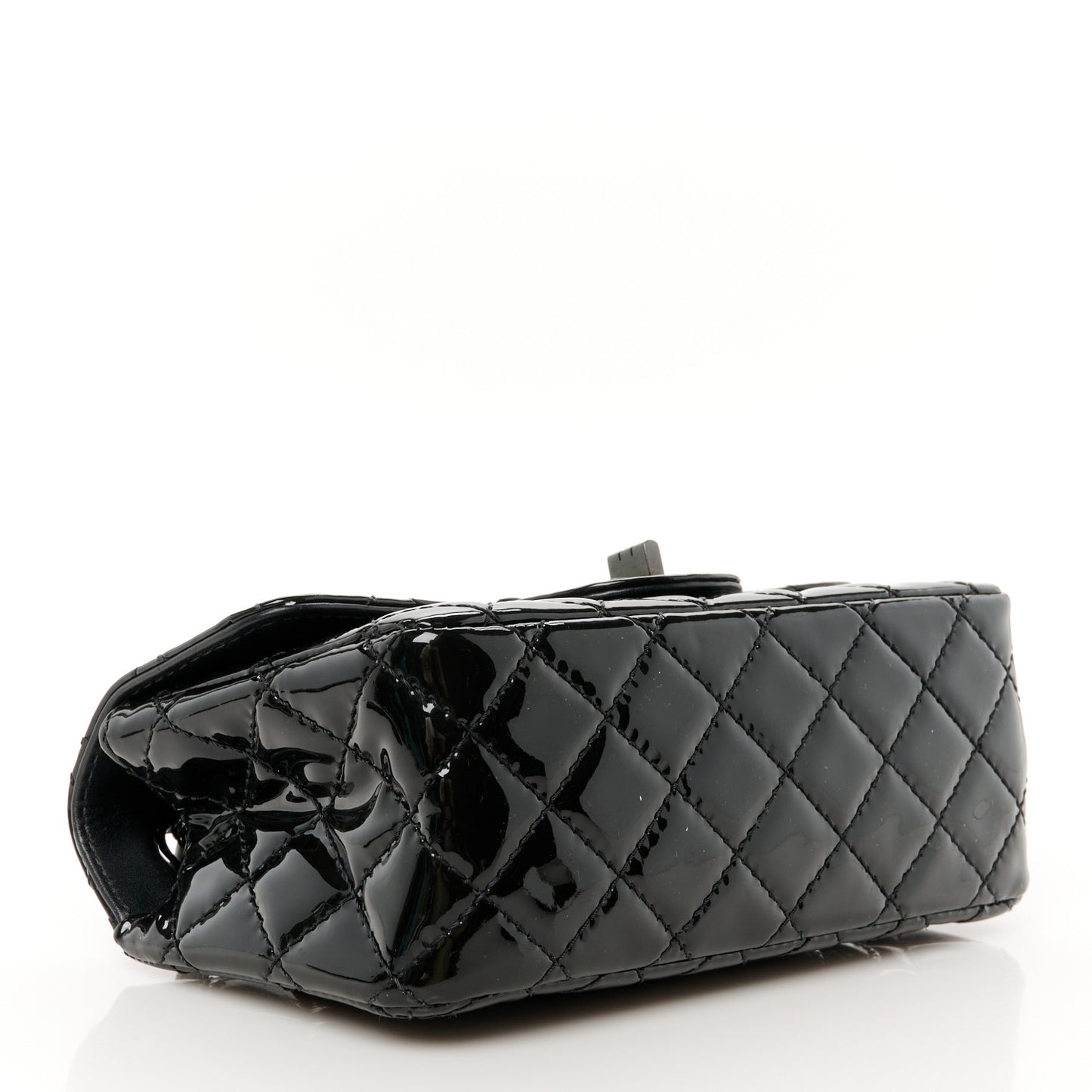 Patent Calfskin Quilted 2.55 Reissue Mini Flap So Black
