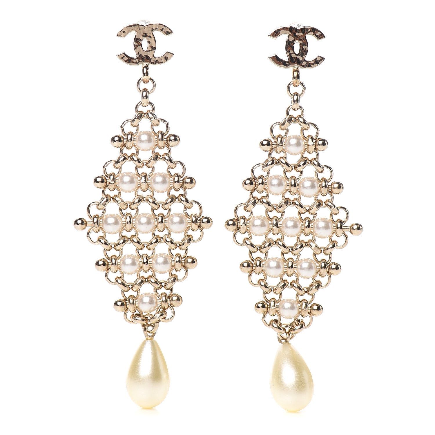 Chanel Pearl Monte-Carlo Nights Drop Earrings Gold 1 of 5