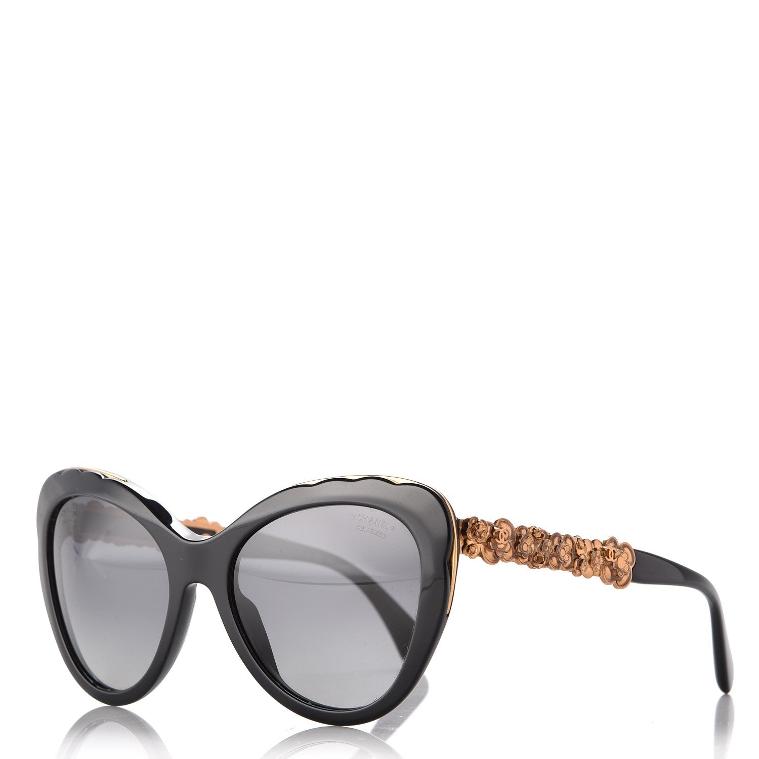 Chanel Polarized Bijou Cat Eye Sunglasses 5354 Black 1 of 8