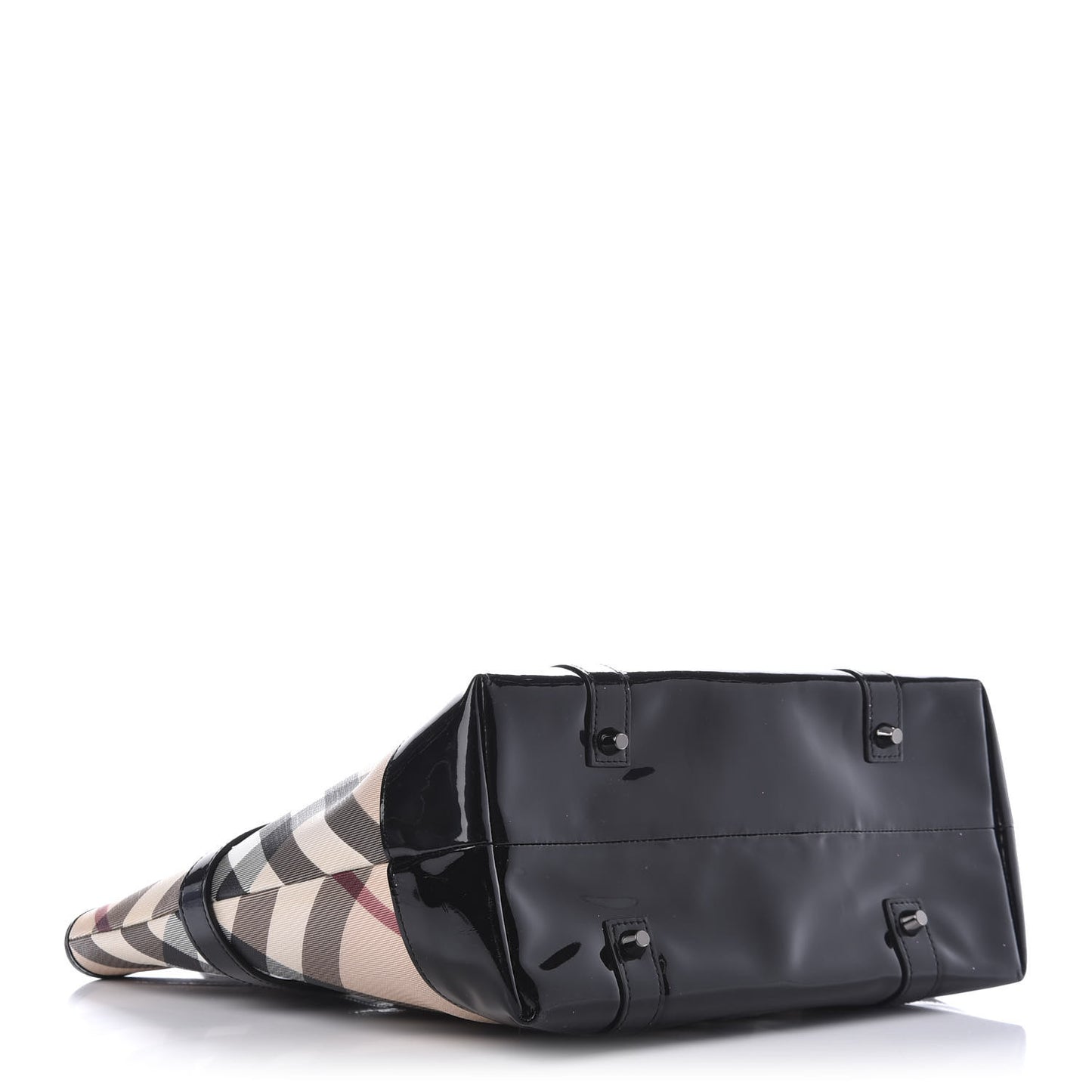 Patent Supernova Check Medium Denham Tote Black