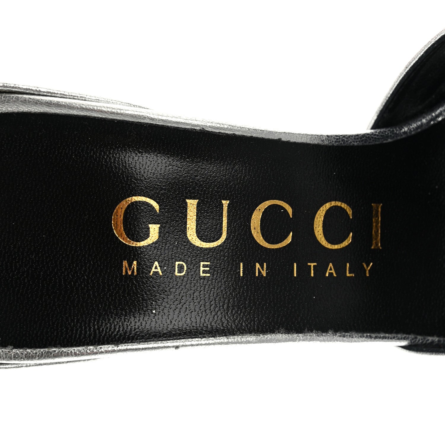 Gucci Soft Nappa Priscilla Ankle Cuff Pumps 36.5 Silver 6 of 9
