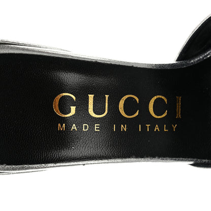 Gucci Soft Nappa Priscilla Ankle Cuff Pumps 36.5 Silver 6 of 9