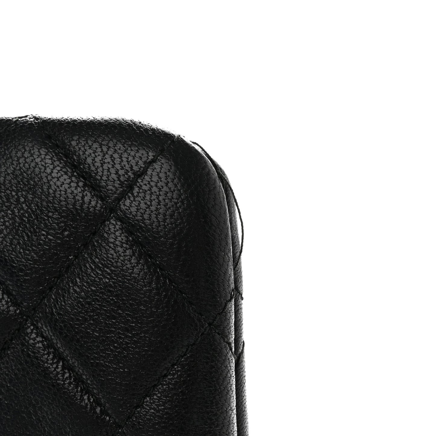 Lambskin Quilted Large Vintage Mademoiselle Cosmetic Case Black