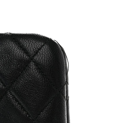 Chanel Lambskin Quilted Large Vintage Mademoiselle Cosmetic Case Black 8 of 12