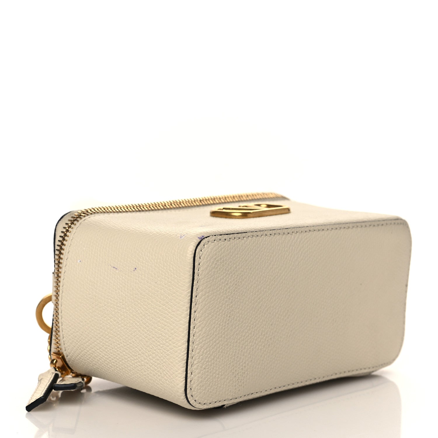 Valentino Garavani Grainy Calfskin Vlogo Vanity Case White 3 of 6