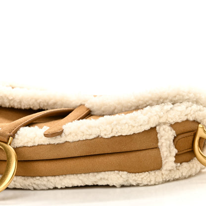Christian Dior Shearling Saddle Bag Camel 16 of 19