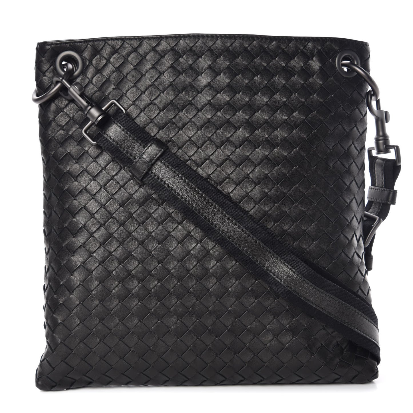 Nappa Intrecciato VN Crossbody Messenger Bag Black