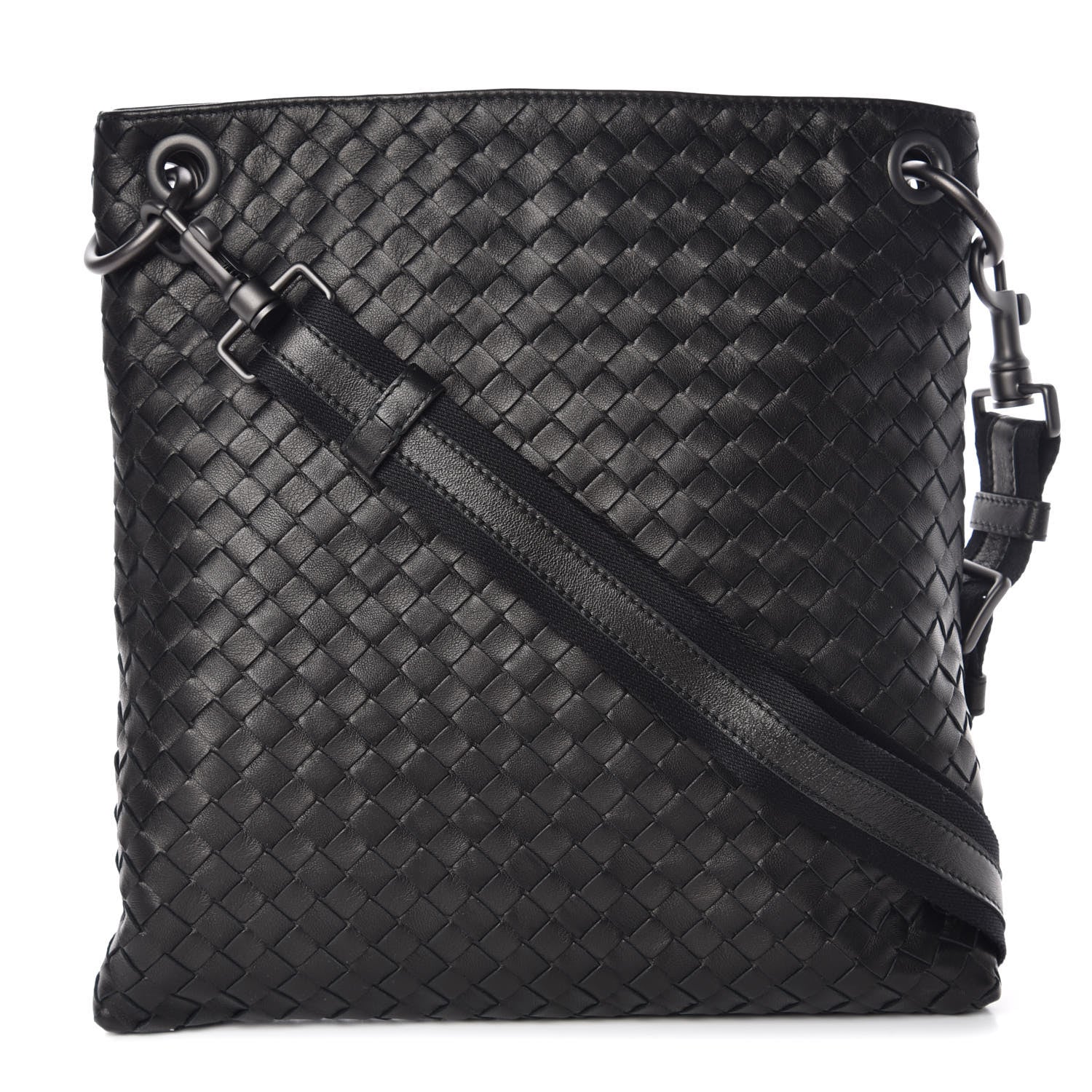 Bottega Veneta Nappa Intrecciato VN Crossbody Messenger Bag Black 1 of 10