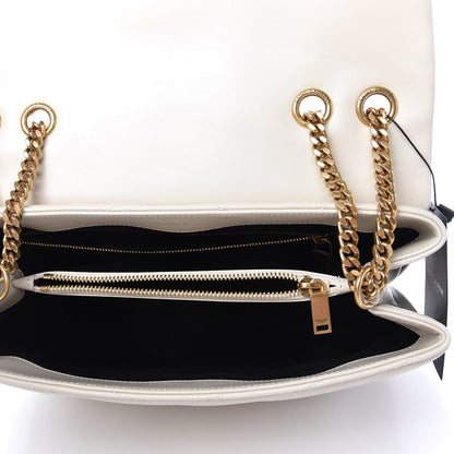 Saint Laurent Calfskin Y Quilted Monogram Medium Loulou Chain Satchel Crema Soft 5 of 10