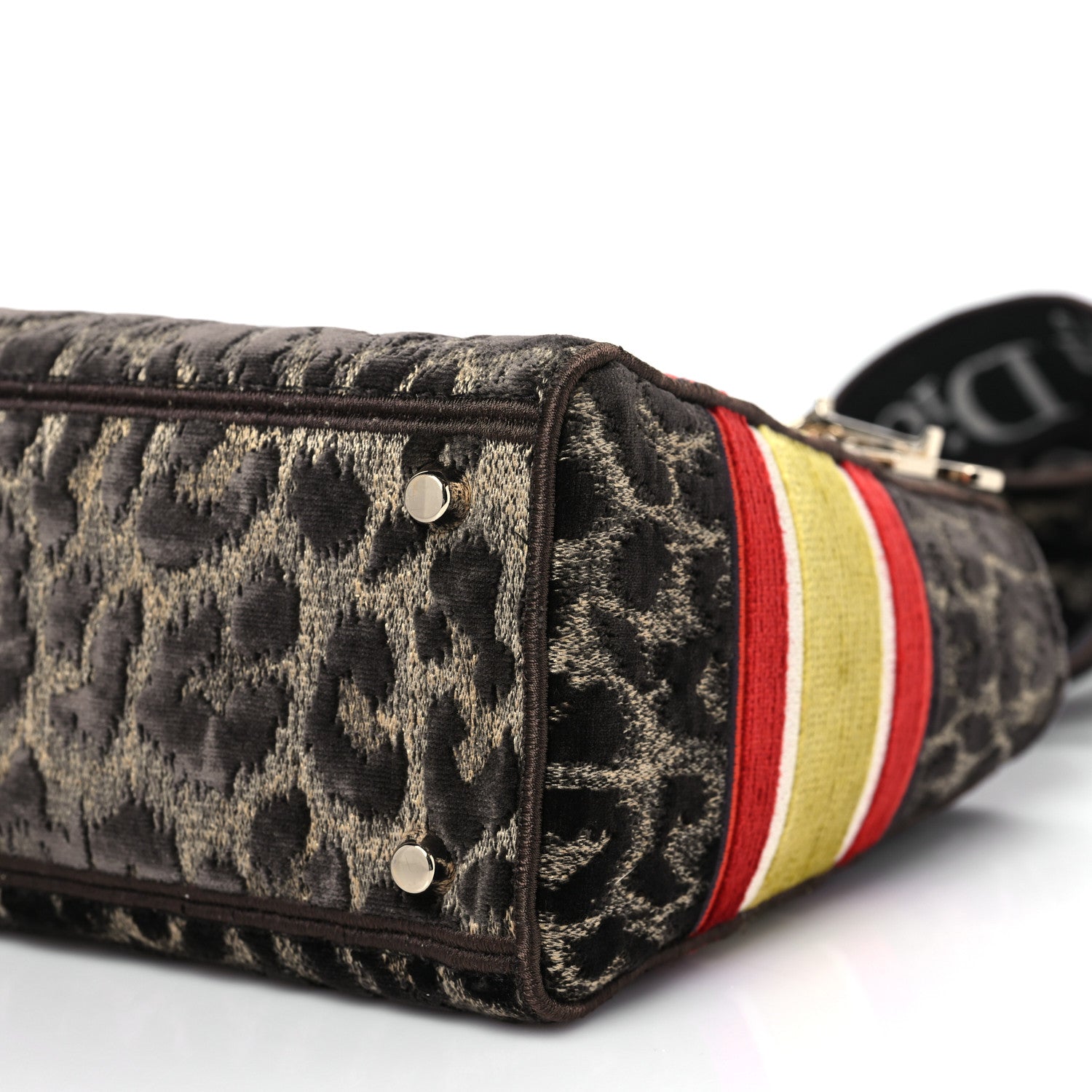 Christian Dior Velvet Mizza Embroidered Medium Lady D-Lite Beige Multicolor 9 of 9