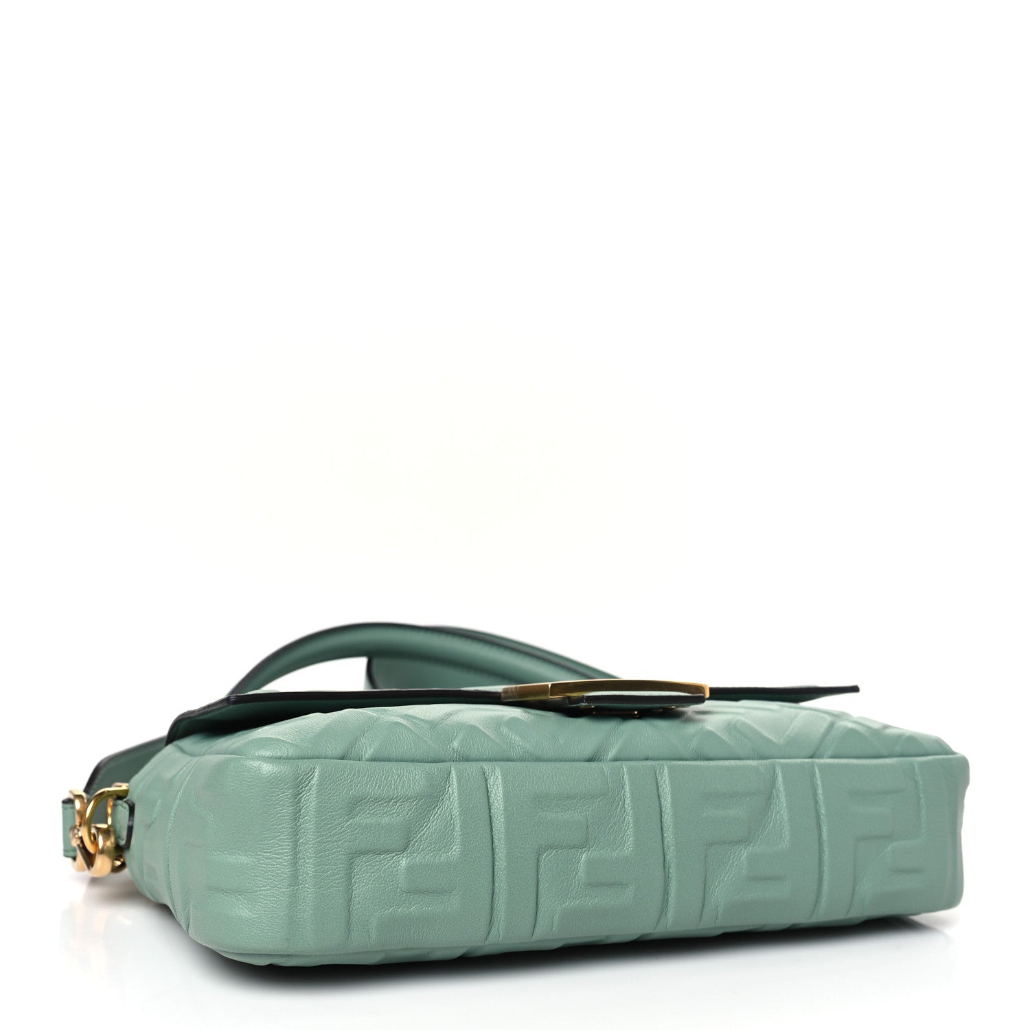 Fendi Nappa FF 1974 Embossed Baguette Menta 4 of 9