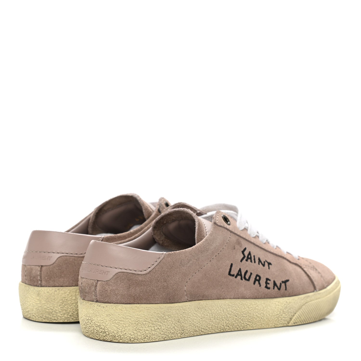 Saint Laurent Distressed Suede Womens Court Classic Sneakers 35.5 Rose Antique 4 of 9