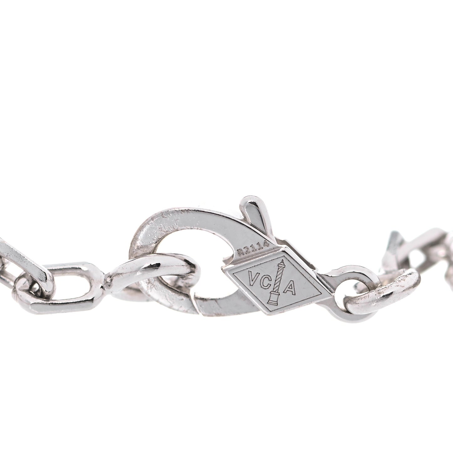 18K White Gold Mother of Pearl 5 Motifs Vintage Alhambra Bracelet