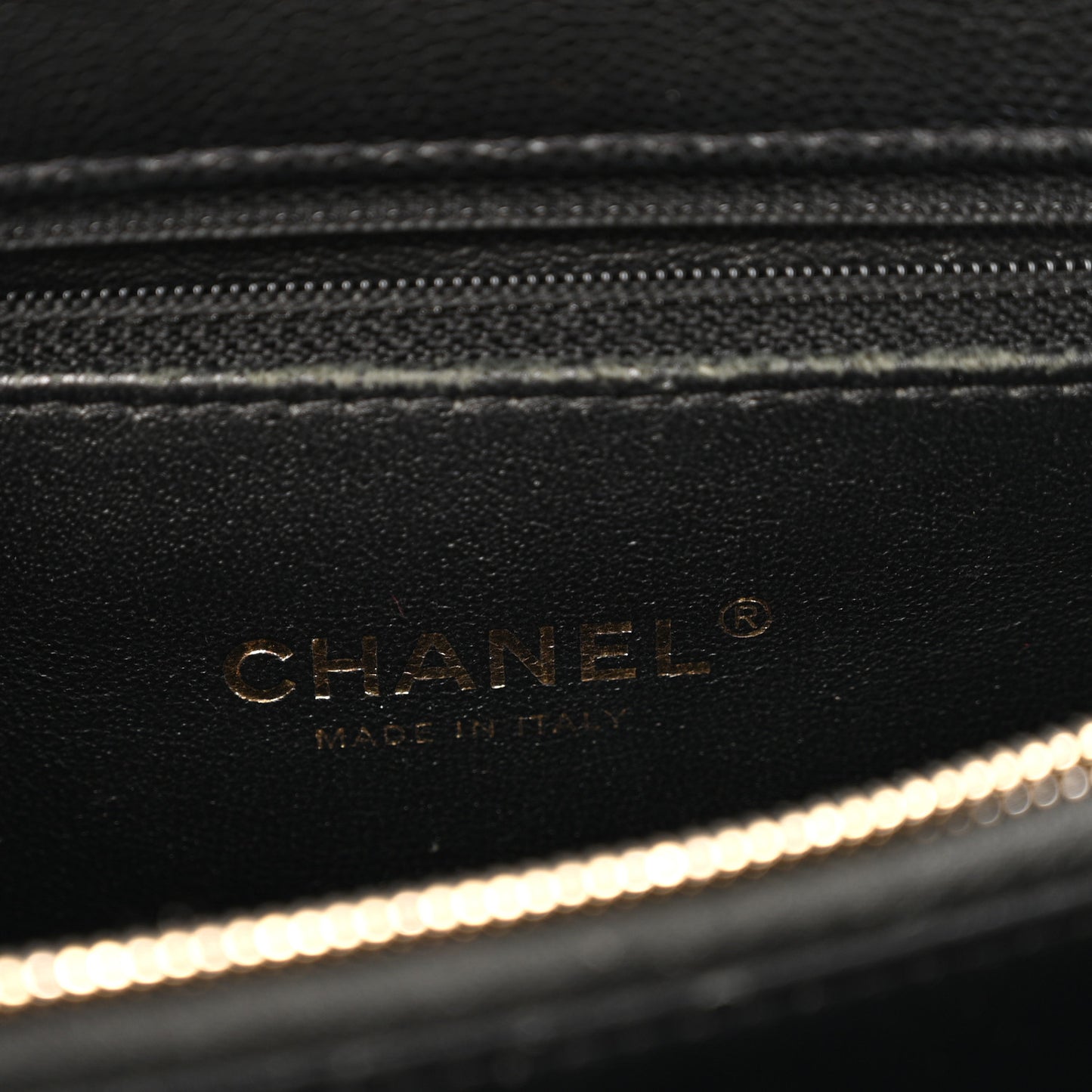 Caviar Lizard Quilted Large Coco Handle Flap Black