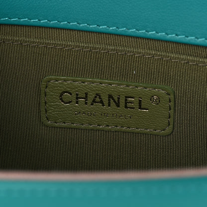 Chanel Calfskin Quilted Medium Boy Flap Turquoise 6 of 10