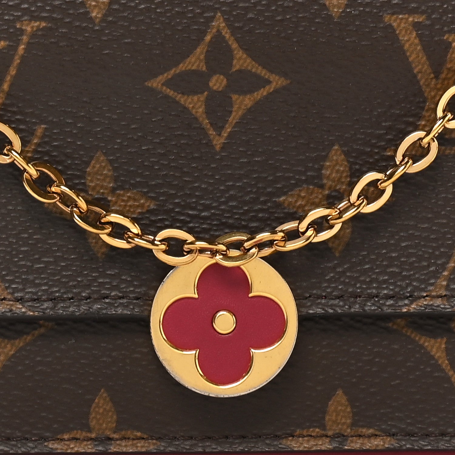 Louis Vuitton Monogram Flore Chain Wallet Fuchsia 10 of 10