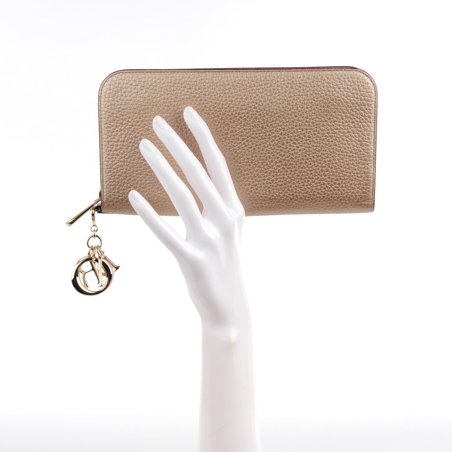 Metallic Bullcalf Diorissimo Voyageur Wallet Champagne