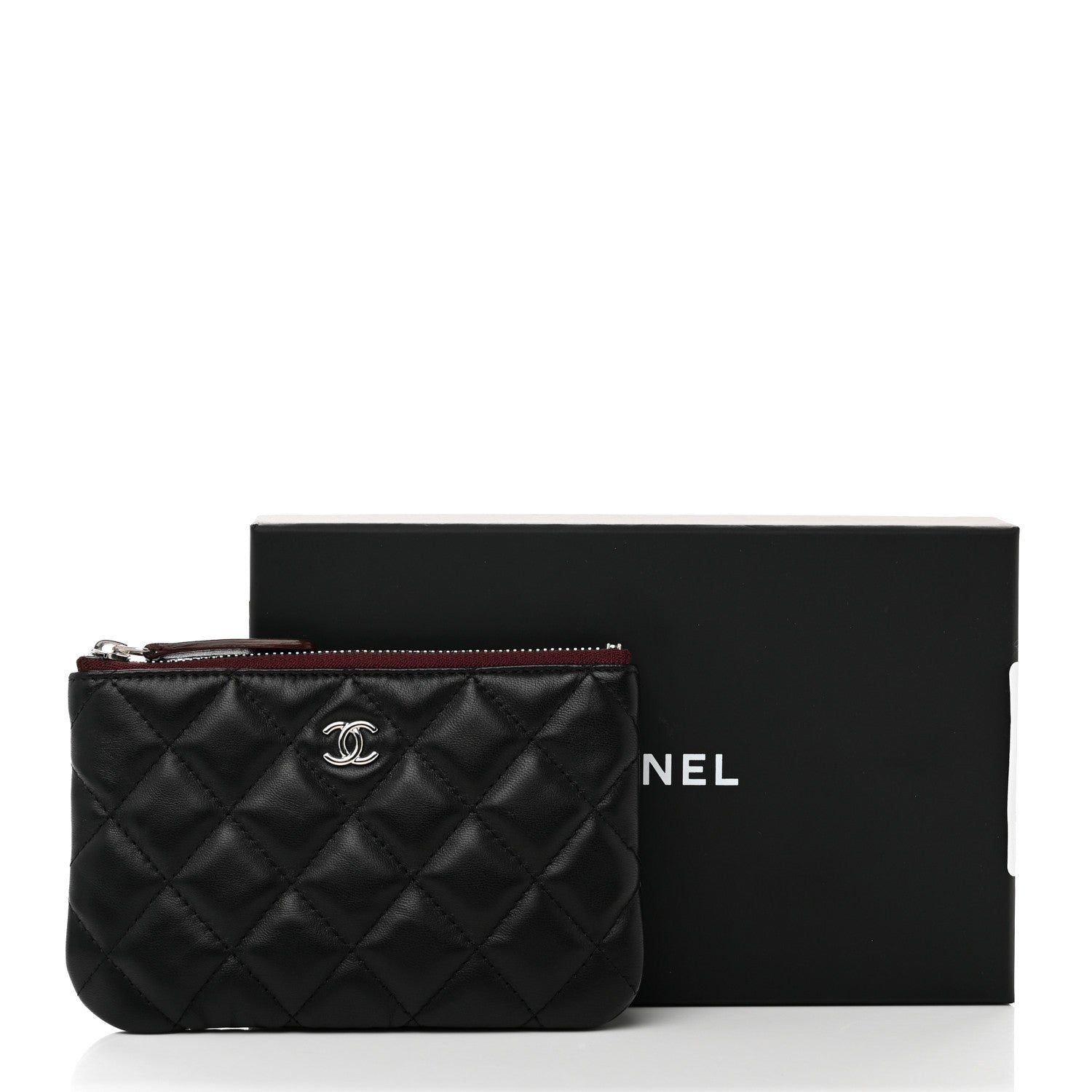 Chanel Lambskin Quilted Small Cosmetic Case Black 8 of 8