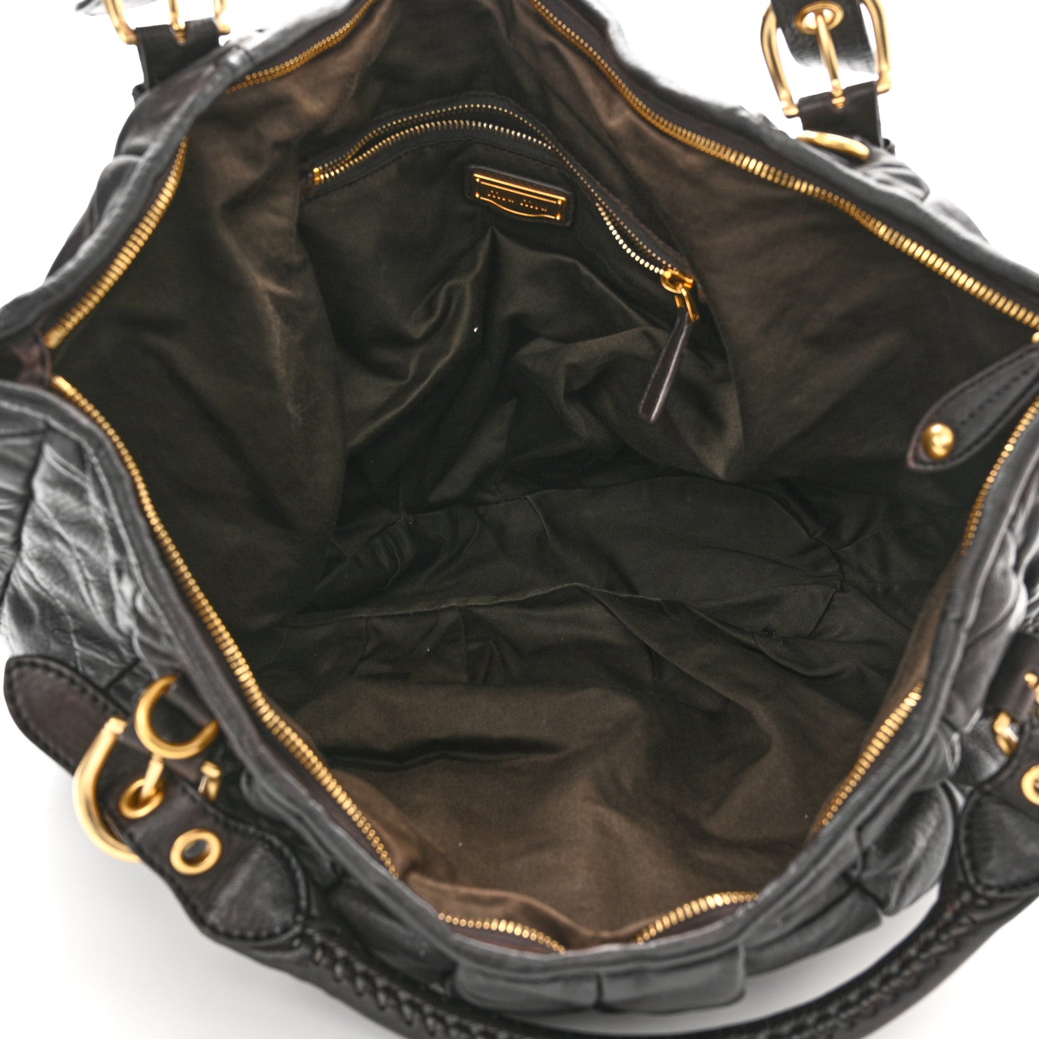 Miu Miu Nappa Large Patchwork Tote Black 4 of 9